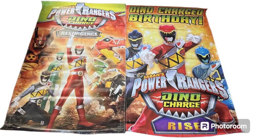 Power Rangers Sabans Resurgence Dino Charged Birthday Banners Party Lot Of 2